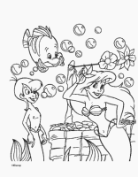 A coloring page of the little mermaid